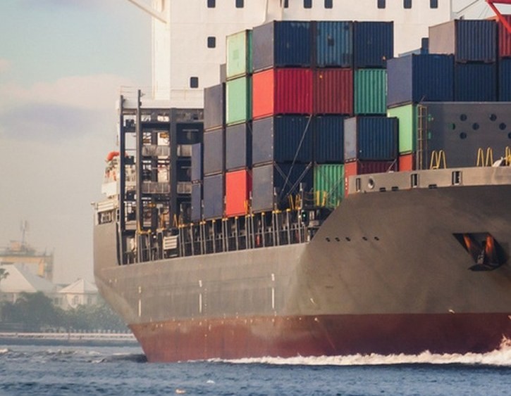 Cargo vessel at sea